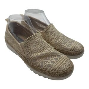 BOBS‎ Skechers Flexpadrille HI Crisp Meadow Shoes Womens 7 Natural Ivory Slip On